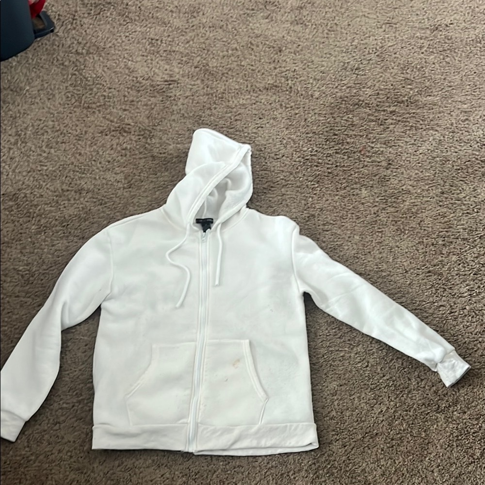 Women’s white zip up. Size medium.